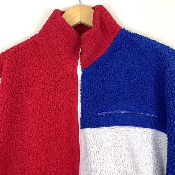 Fils X Uo Colorblock Sherpa Logo Jacket Mens Size Small - Picture 3 of 9